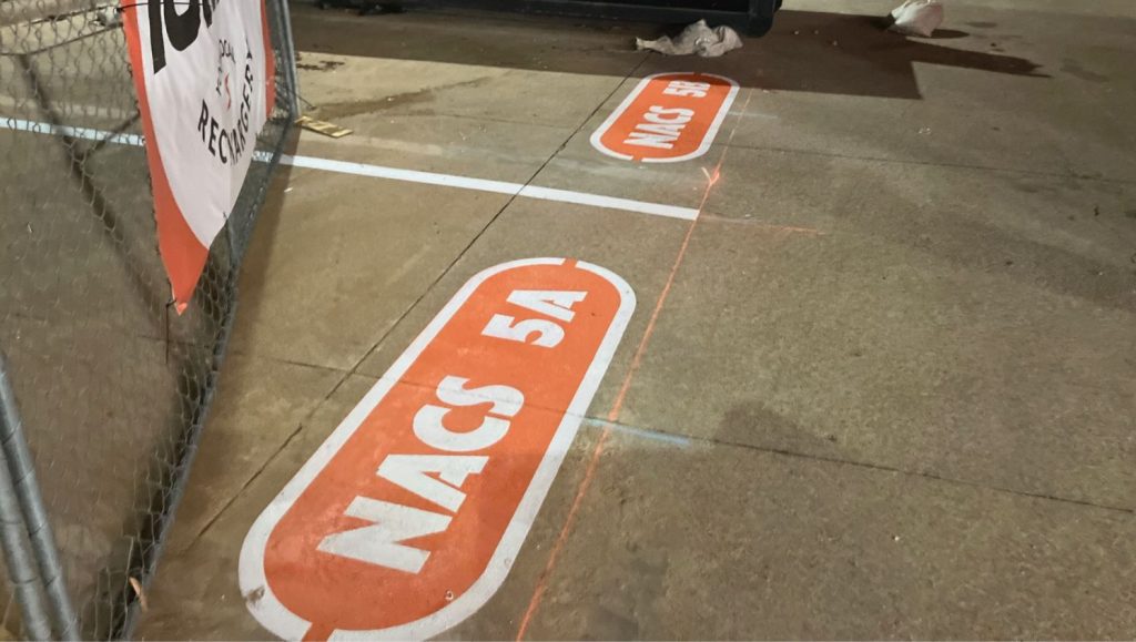 ev charging bay markings freshly painted