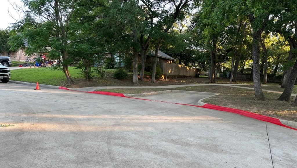 fire lane striping for Donald R. Barg Park parking lot
