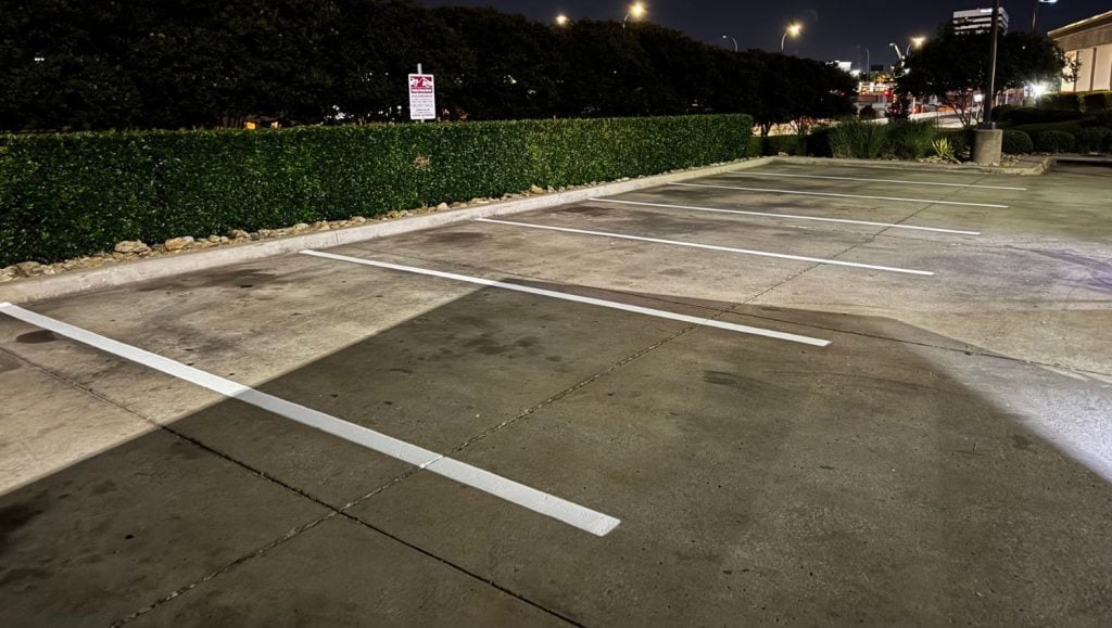 freshly painted line markings for IN-N-OUT Burger parking lot