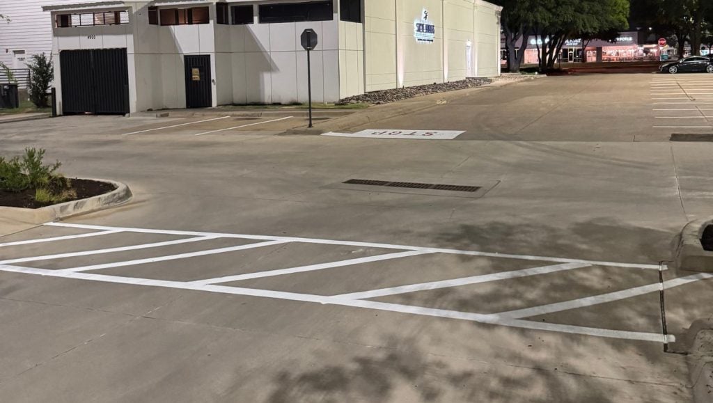 crosswalk freshly painted for Preston Park Village