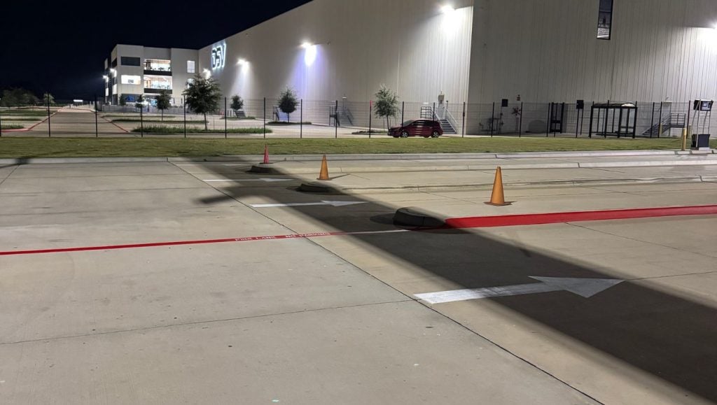 fire lane markings for DSV Solutions parking lot