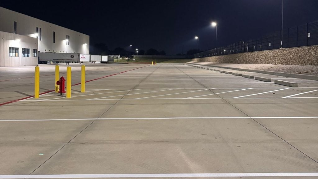 DSV Solutions parking lot freshly painted