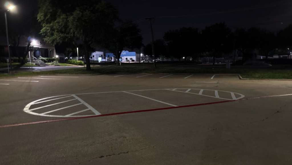 Line Striping Field for Wells Asset in Lancaster, TX