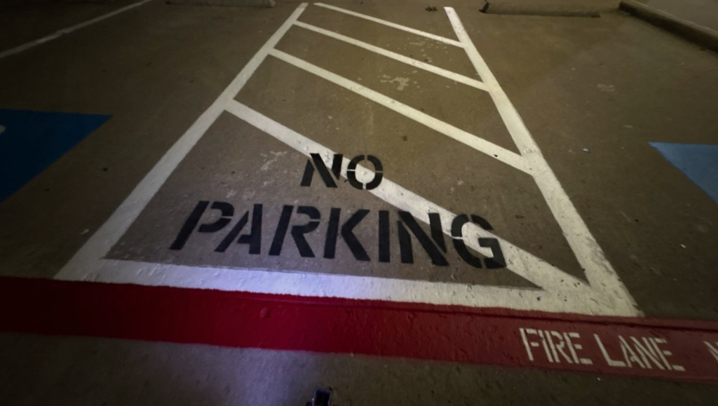 Line Striping Fire Lane for Wells Asset in Lancaster, TX
