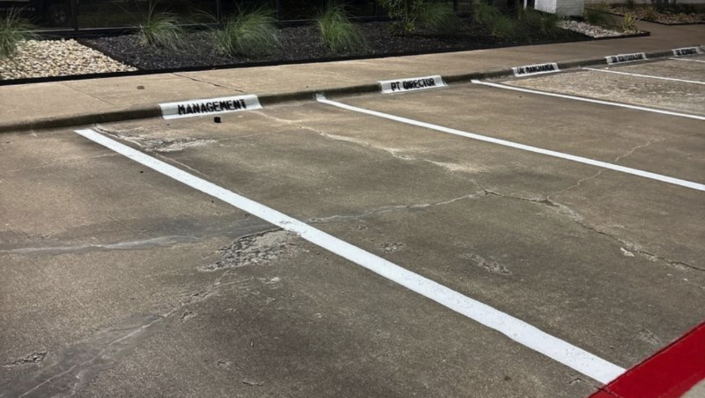Line Striping Markings for Wells Asset in Lancaster, TX