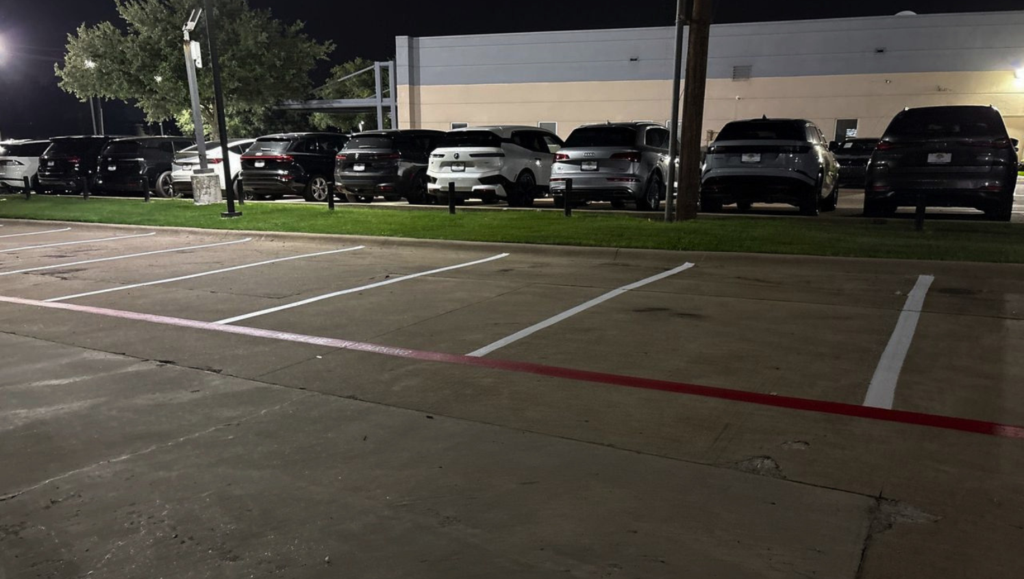 Line Striping Project for Wells Asset in Lancaster, TX