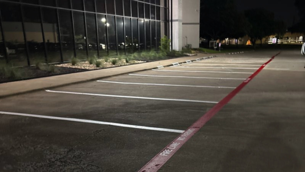 Line Striping Service for Wells Asset in Lancaster, TX