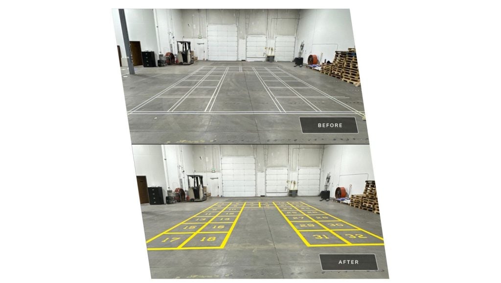 warehouse striping in Aurora, CO