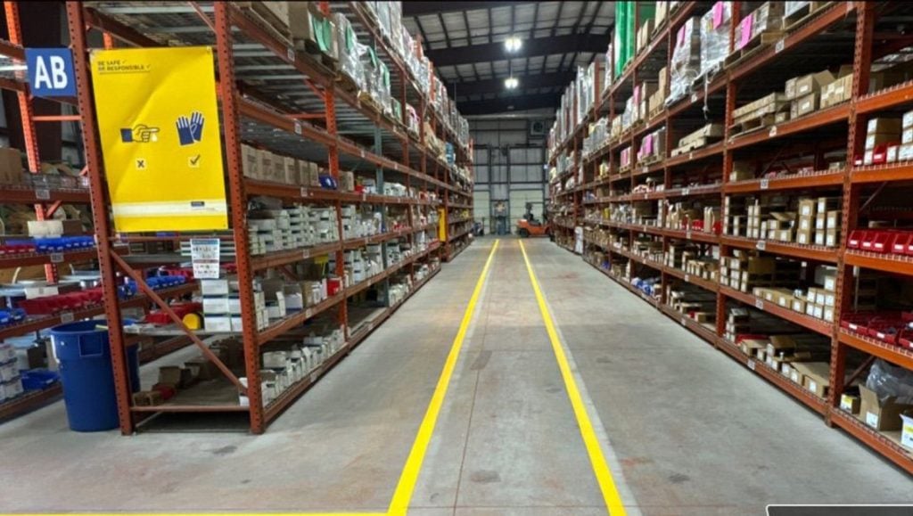 freshly painted lines for Rexel warehouse