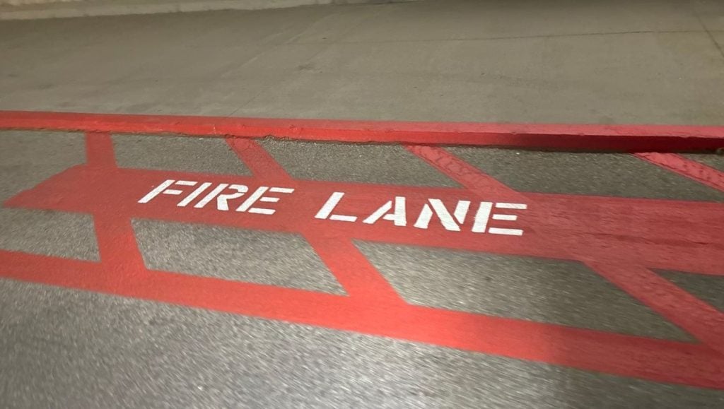 fire lane striping for Walmart - National Account freshly painted