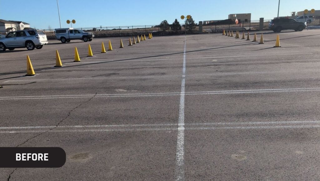 Curbo Curbs parking lot before stops were installed
