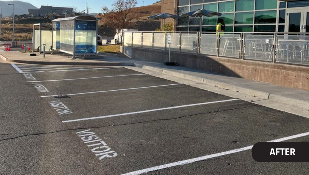 After Line Striping for the National Lab of the Rockies East Gate Road in Golden, CO
