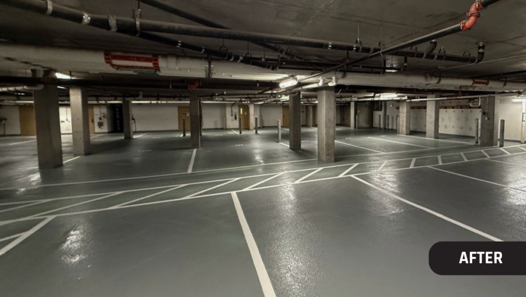 After Line Striping for The Little Nell Parking Garage in Aspen, CO