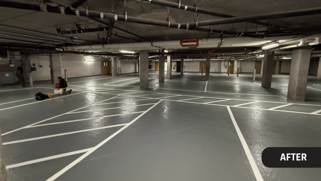 After Line Striping Work for The Little Nell Parking Garage in Aspen, CO
