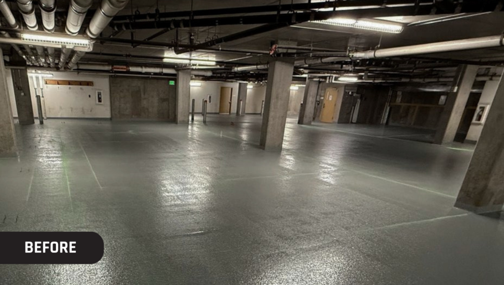 Before Line Striping for The Little Nell Parking Garage in Aspen, CO
