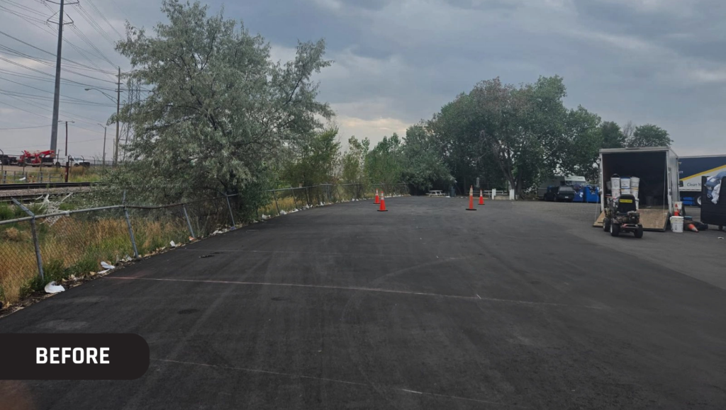 Before Line Striping for ImageFirst in Denver, CO