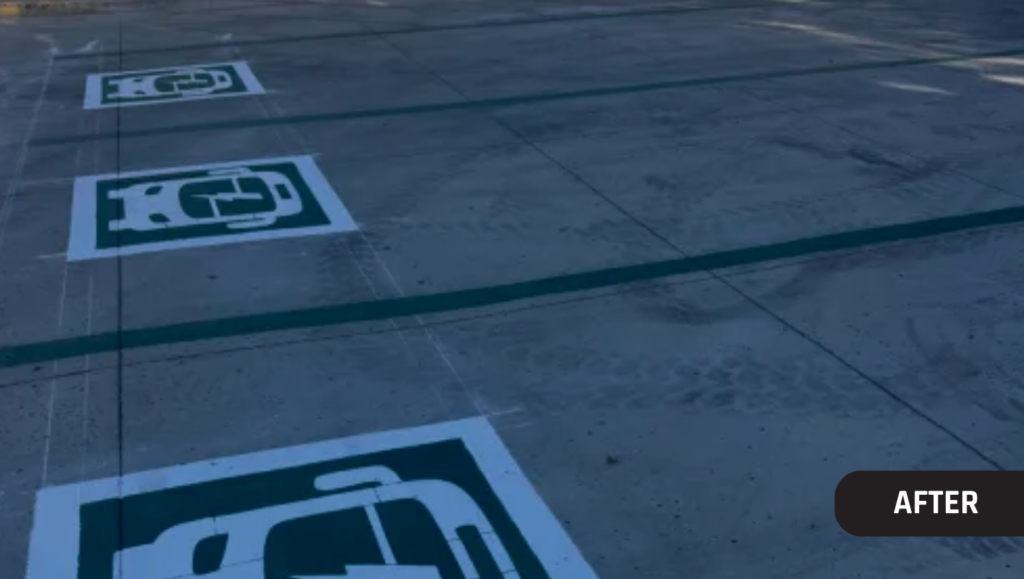 EV Charging Bay Markings for Milliken Elementary School in Milliken, CO