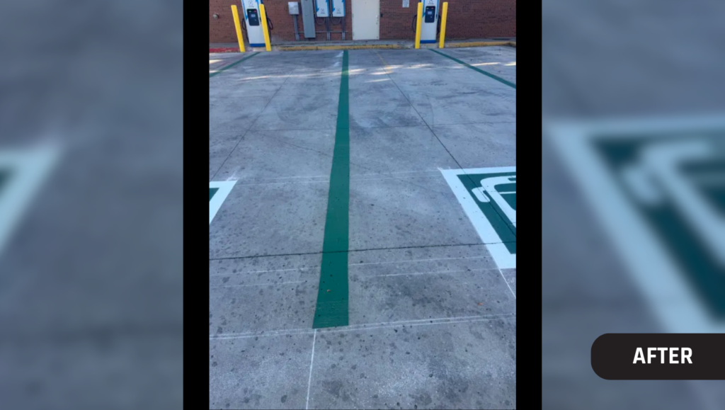 EV Charging Bay Markings Service for Milliken Elementary School in Milliken, CO