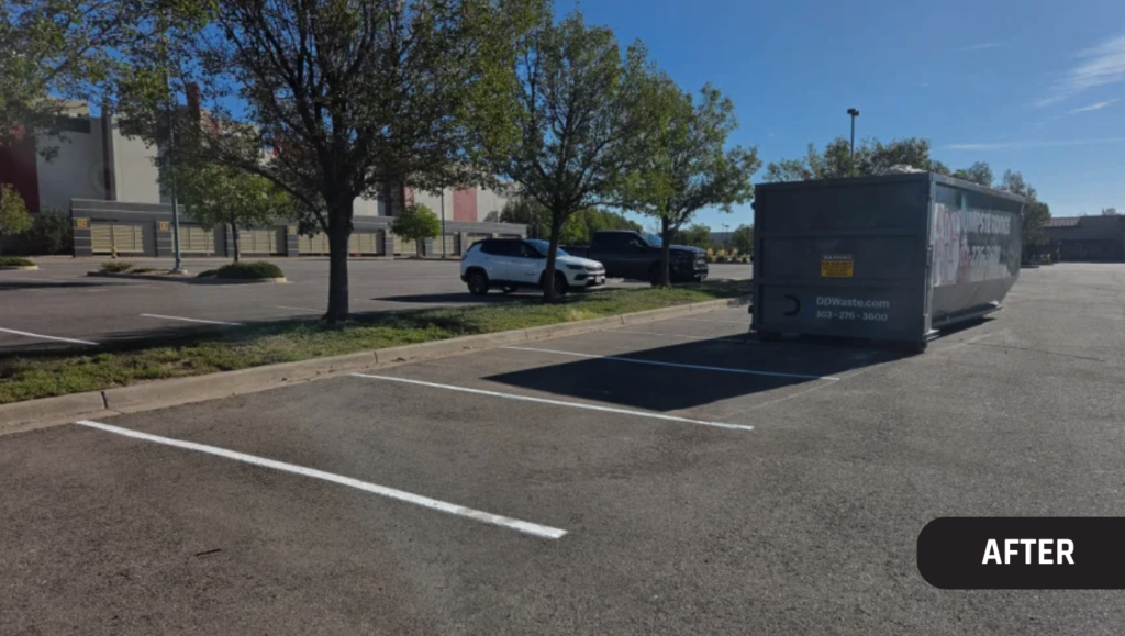 After Line Striping and ADA Compliance Maintenance for Bubba's 33 in Denver, CO