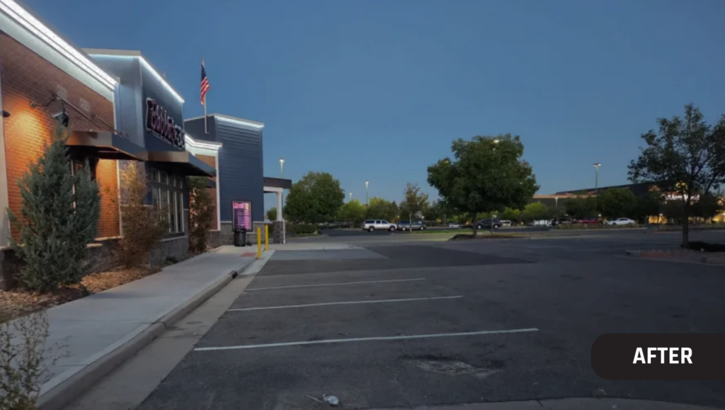 After Line Striping and ADA Compliance Project Bubba's 33 in Denver, CO