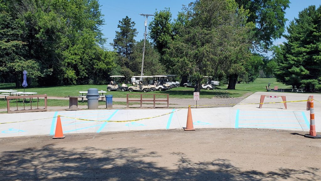 golf course parking lot before adding in new ADA stalls