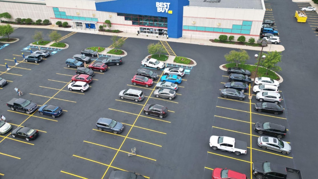 Best Buy Parking Lot Striping Project in Novi, MI