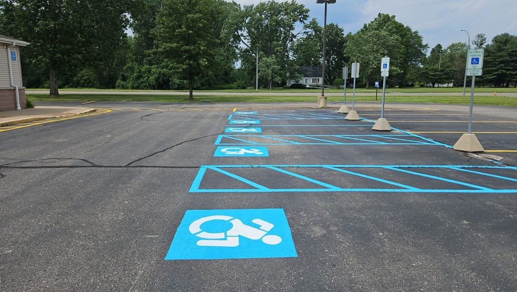 ada compliance parking spots at Taylor Exemplar Academy parking lot