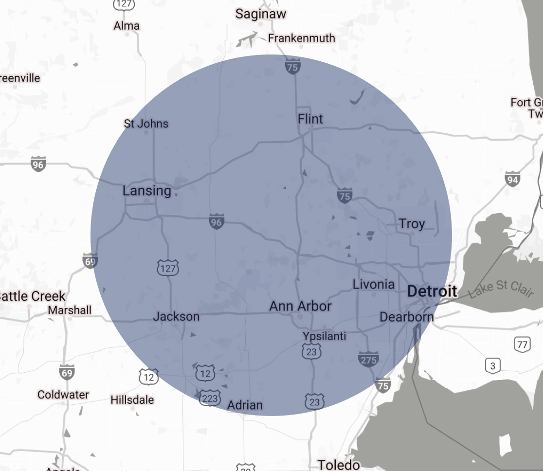 Metro Detroit, MI map