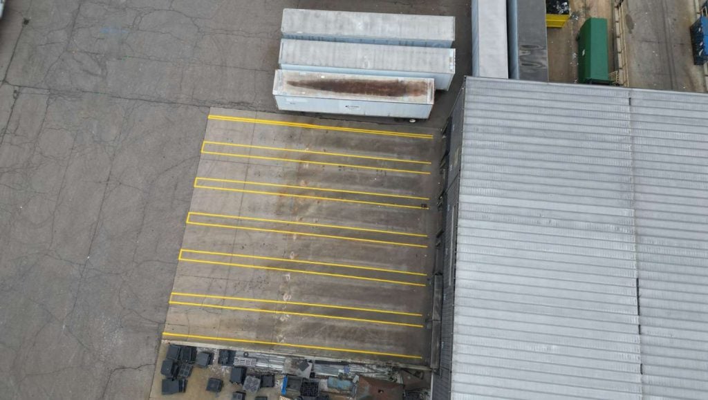 newly re-striped truck stalls
