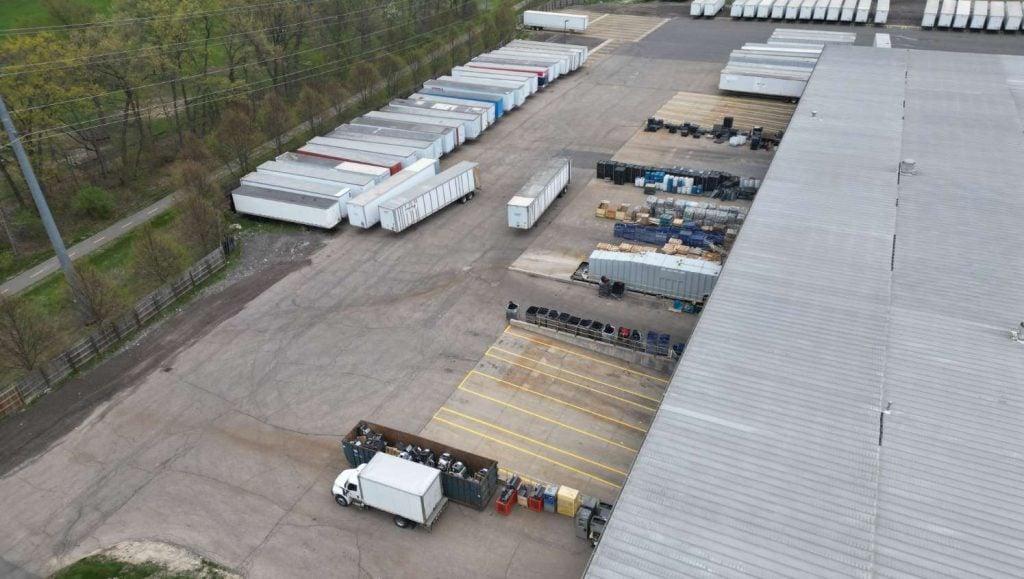 re-striped truck stalls