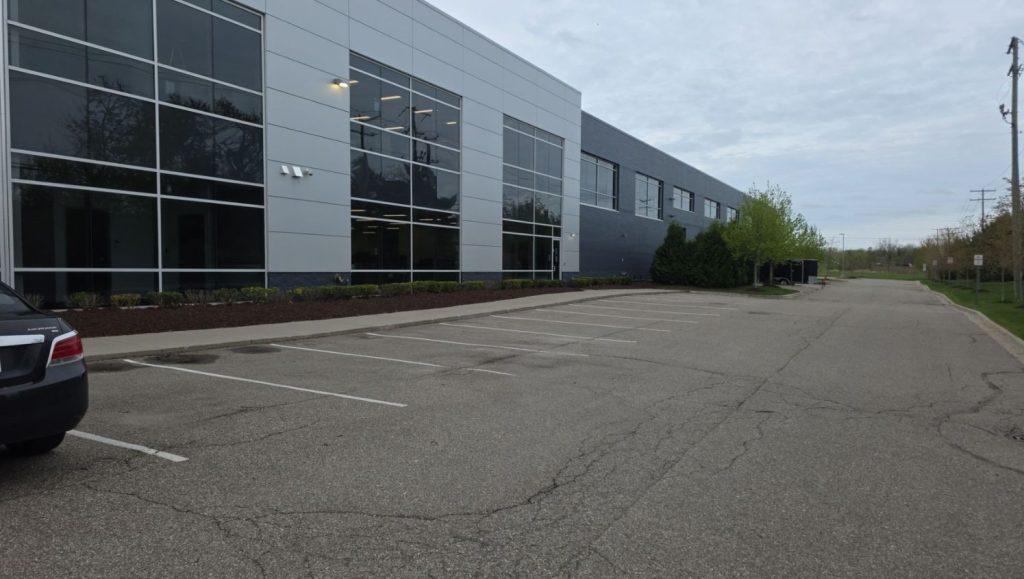 Scout Motors with freshly painted parking spots