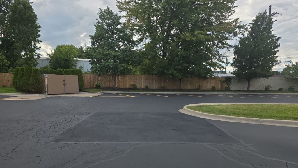 Advia Credit Union parking lot freshly painted line markings