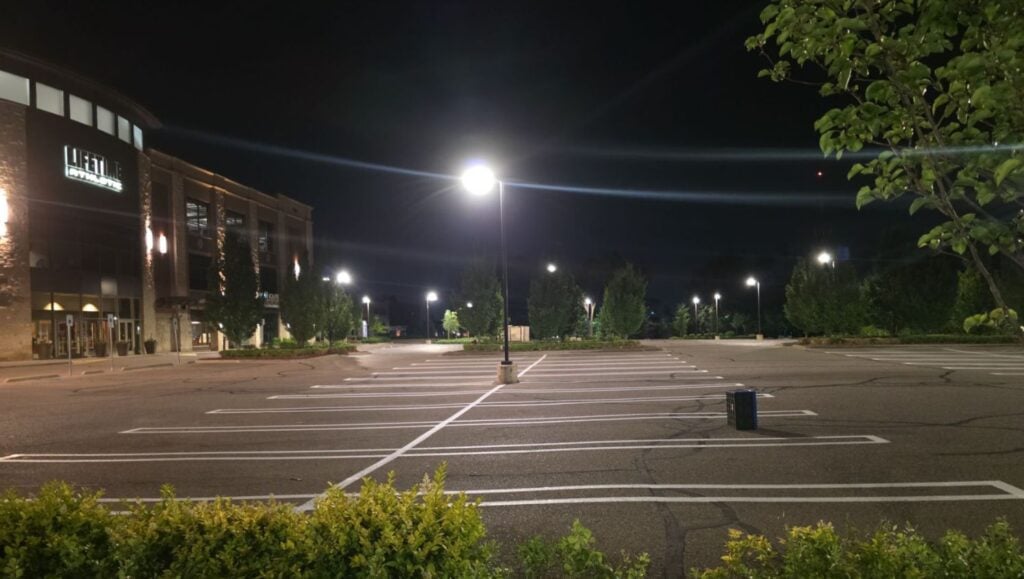 Lifetime Fitness parking lot freshly painted