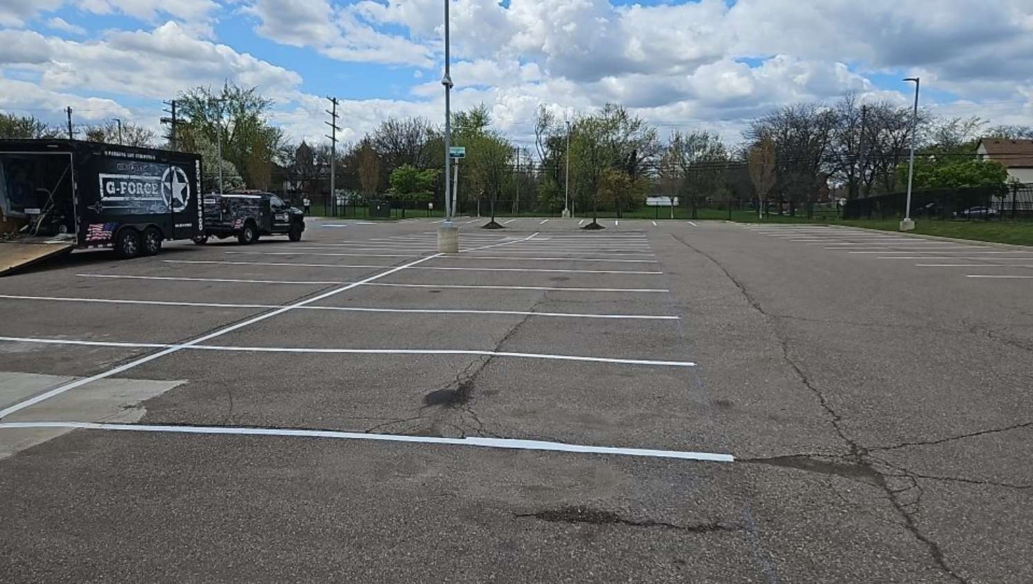 re-striped parking lot
