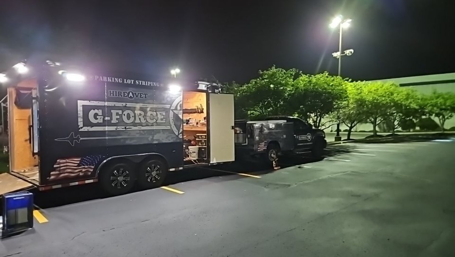 g-force van parked in best buy parking lot in novi, mi
