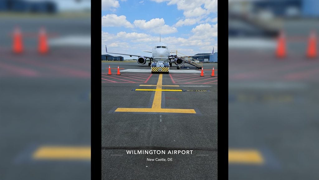airport runway striping at wilmington airport