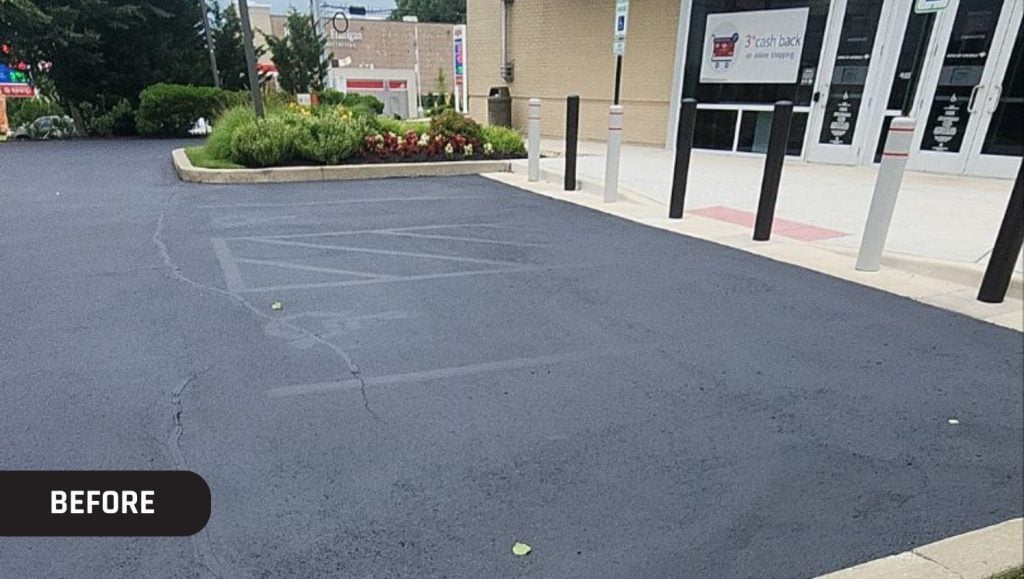 bank of america parking lot with no parking lot lines