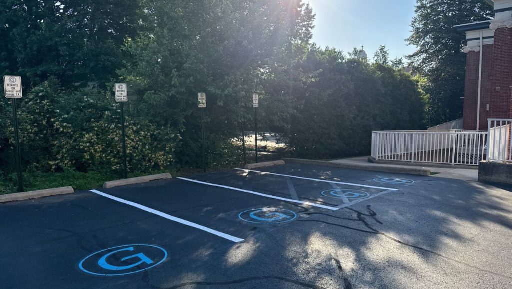 Gonser & Gonser P.A. parking lot freshly painted