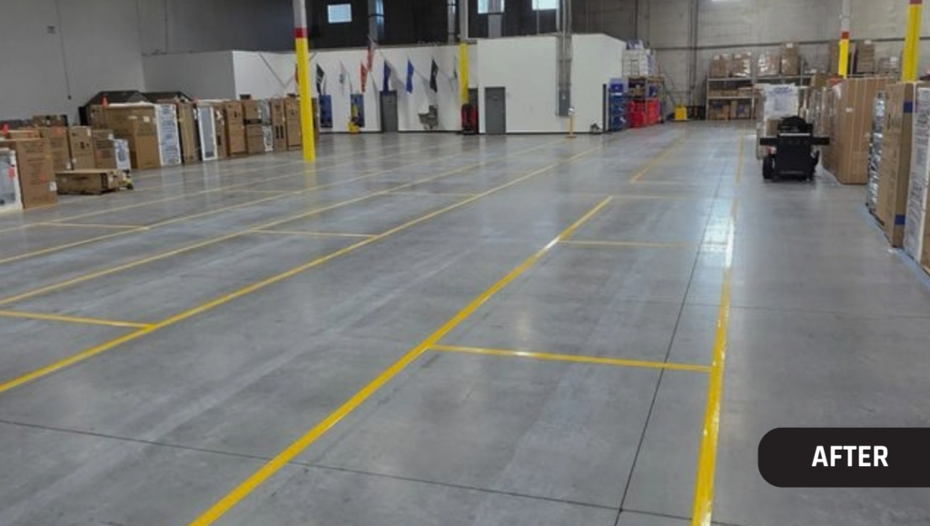 After Warehouse Marking for Lowe's Warehouse in Leland, NC