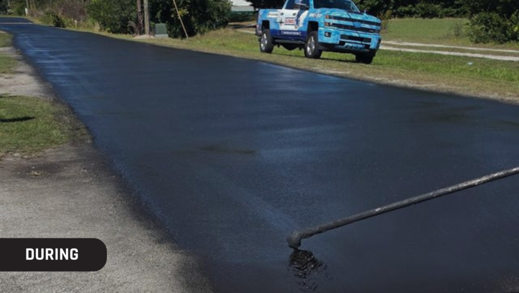 During Asphalt Sealcoating for a Private Motorhome Park Road in Newport, NC