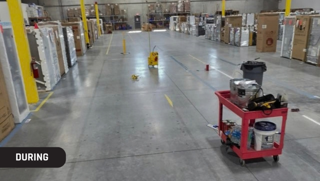 During Job Warehouse Marking for Lowe's Warehouse in Leland, NC