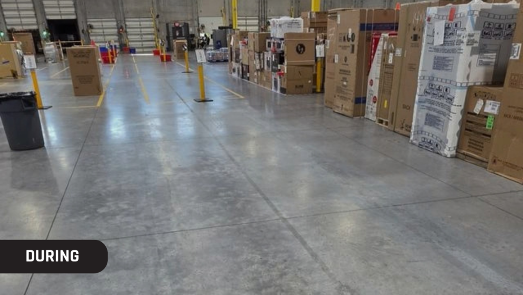 During Project Warehouse Marking for Lowe's Warehouse in Leland, NC