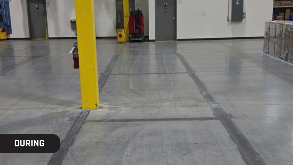 During Work Warehouse Marking for Lowe's Warehouse in Leland, NC