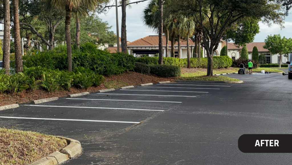 After Line Striping Parking Spots for Vasari Golf Community in Bonita Springs, FL