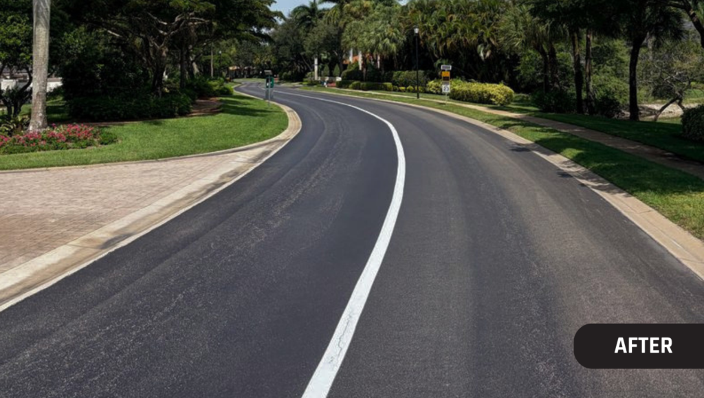 After Line Striping Project for Vasari Golf Community in Bonita Springs, FL