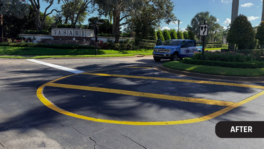 After Line Striping Service for Vasari Golf Community in Bonita Springs, FL