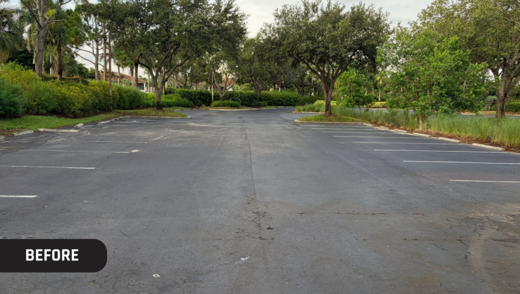 Before Line Striping Painting for Vasari Golf Community in Bonita Springs, FL