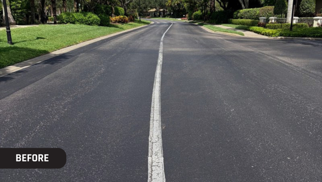 Before Line Striping Project for Vasari Golf Community in Bonita Springs, FL