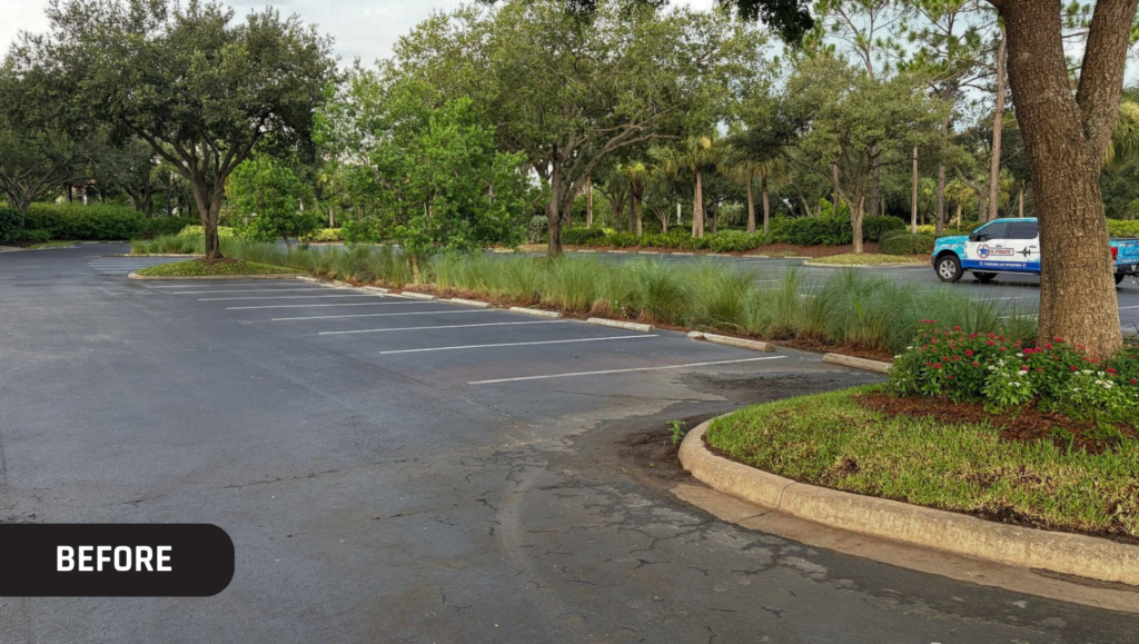 Before Line Striping Work for Vasari Golf Community in Bonita Springs, FL