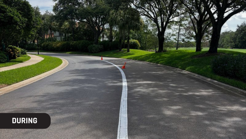 During Line Striping for Vasari Golf Community in Bonita Springs, FL